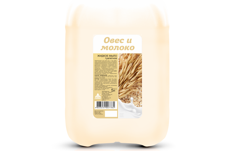 Мыло жидкое туалетное «Овес и молоко», 5 л